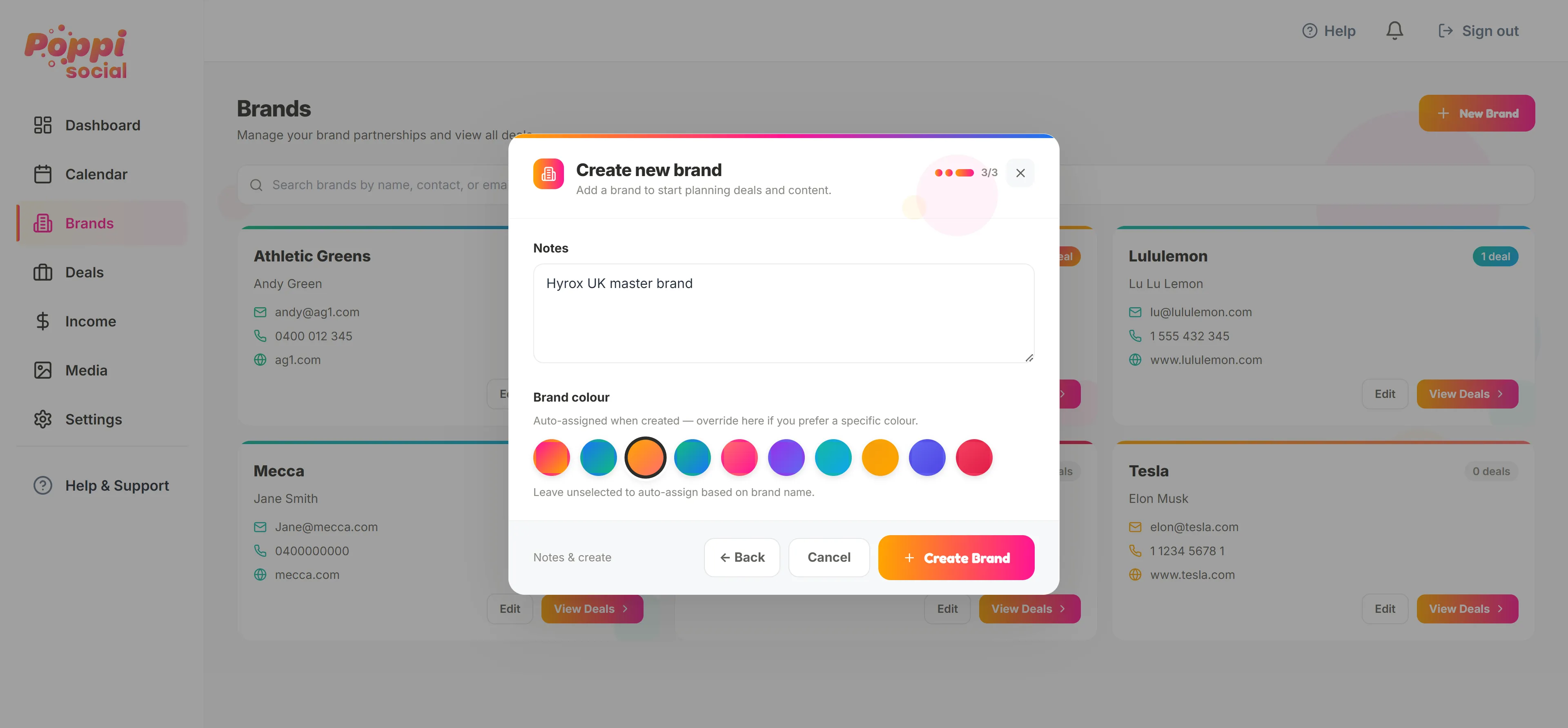 Add brand form - third page